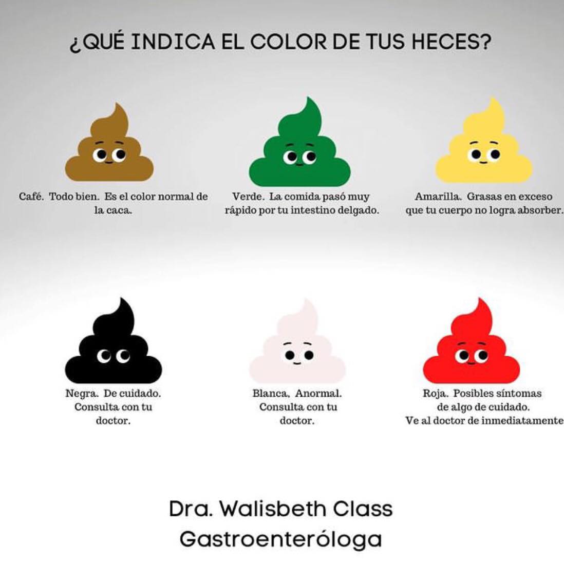 🔹Las heces son un buen indicador... - Dra. Walisbeth Class
