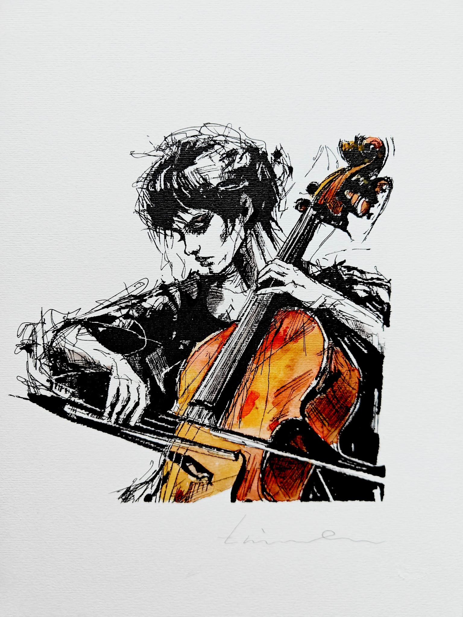 Mixed media art with music theme available