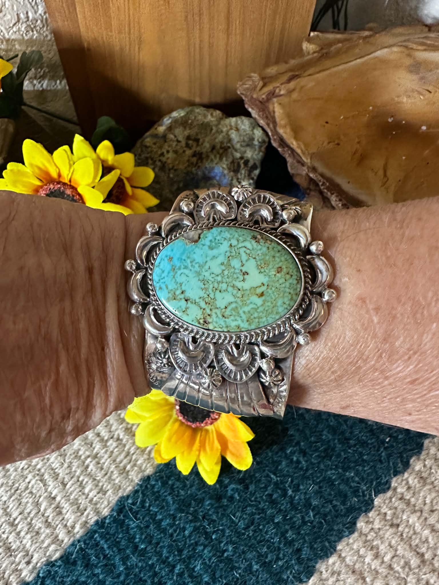 Authentic Native American handmade sterling silver and turquoise
