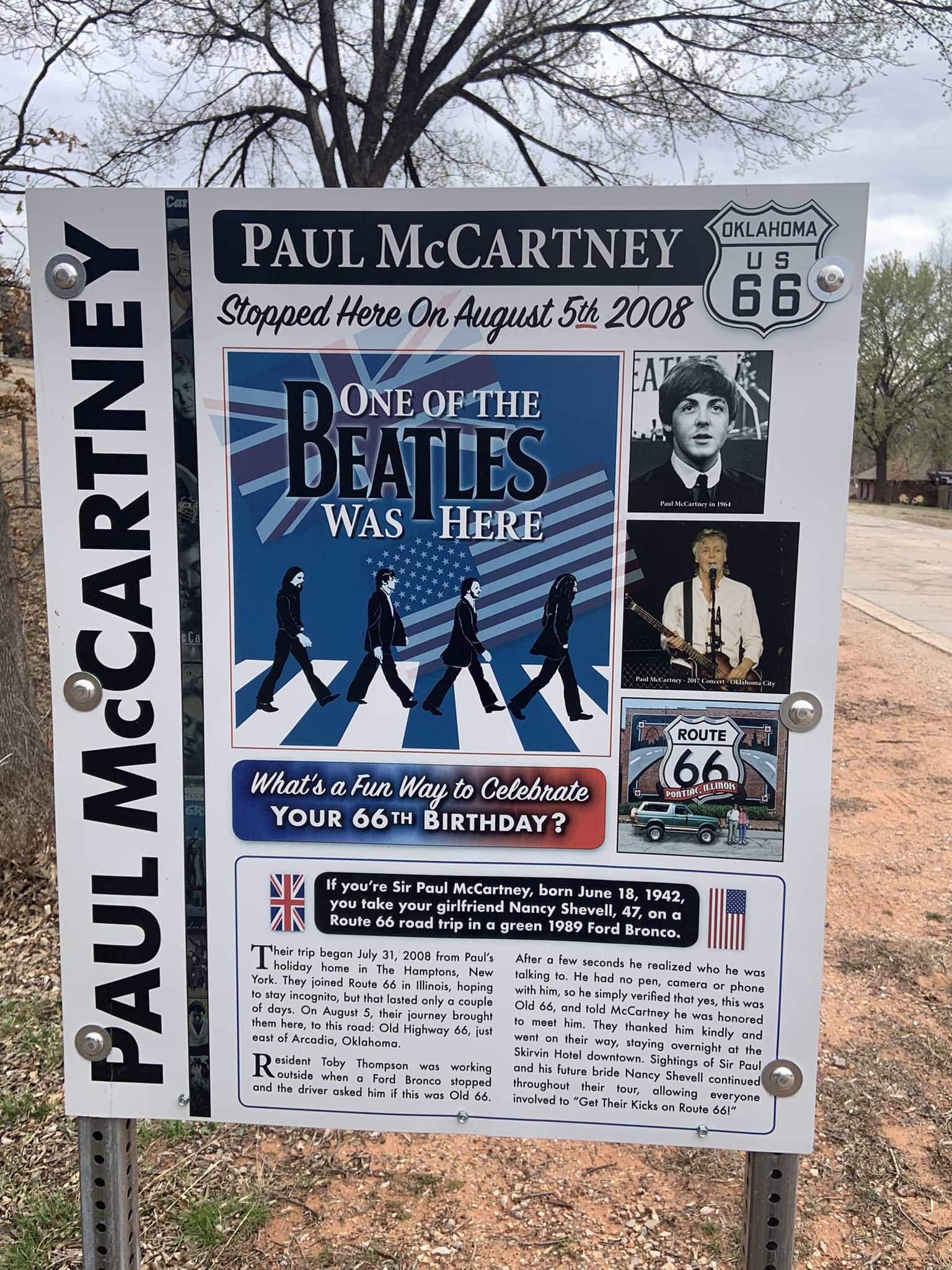 Paul McCartney sign on Route 66