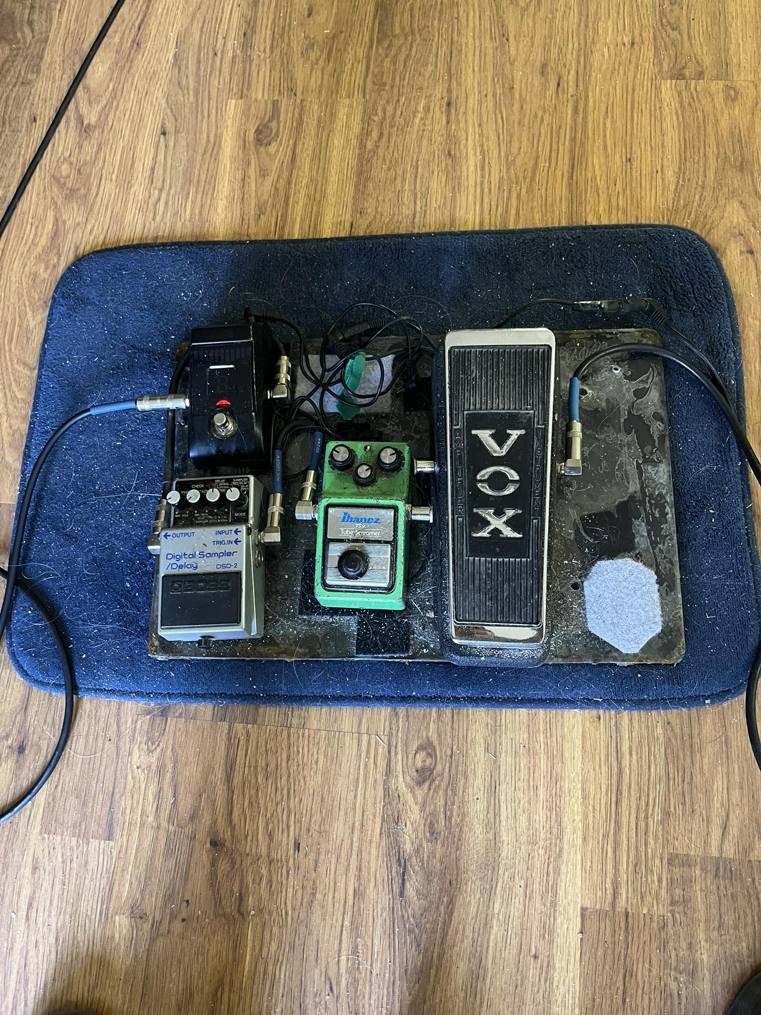1969 Vox Wha and 1981 TS9 Tube Screamer pedalboard
