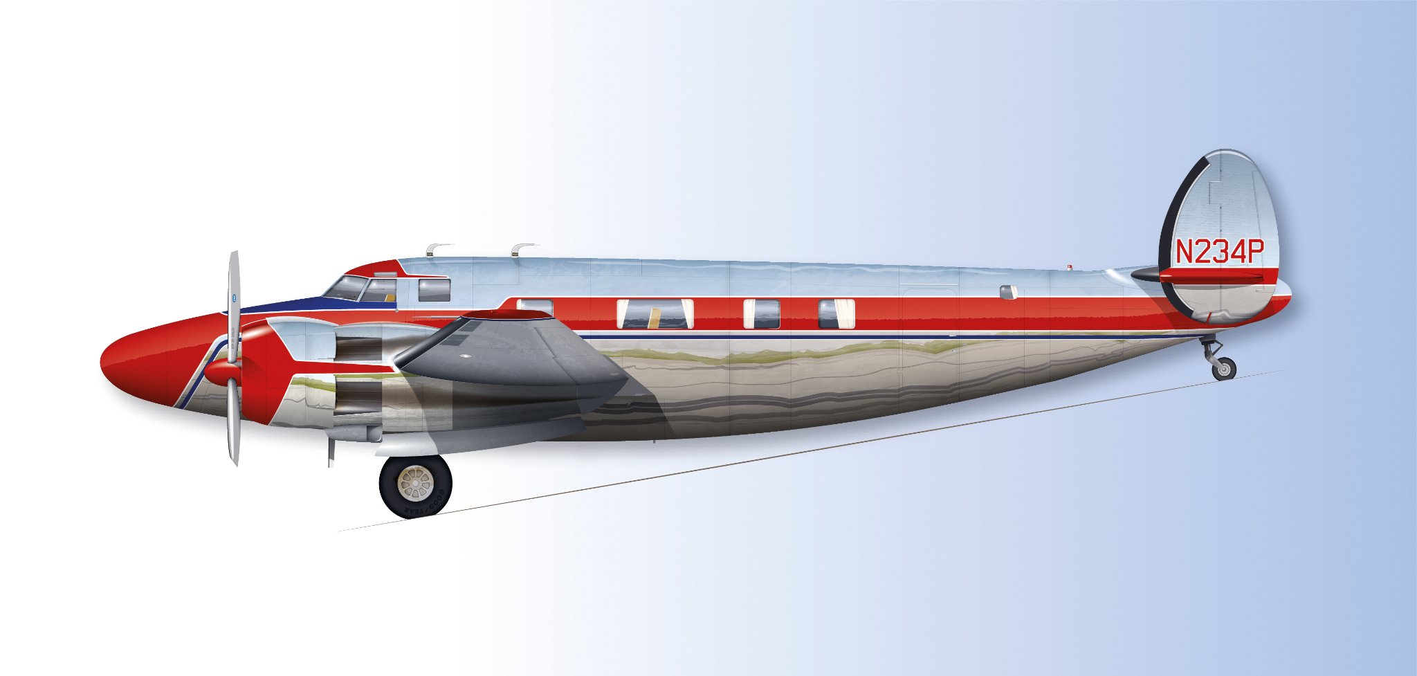 Lockheed Twins - Here's my illustration of N234P, shown in...