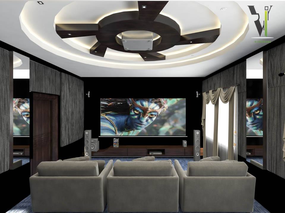 V Interiors - Beautiful Home Theatre Design from...