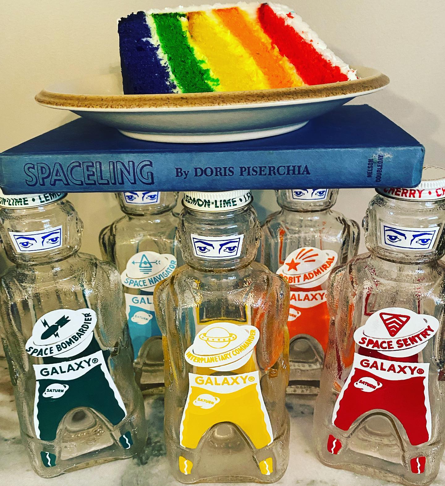 Vintage 1953 Galaxy Spaceman soda syrup bottles