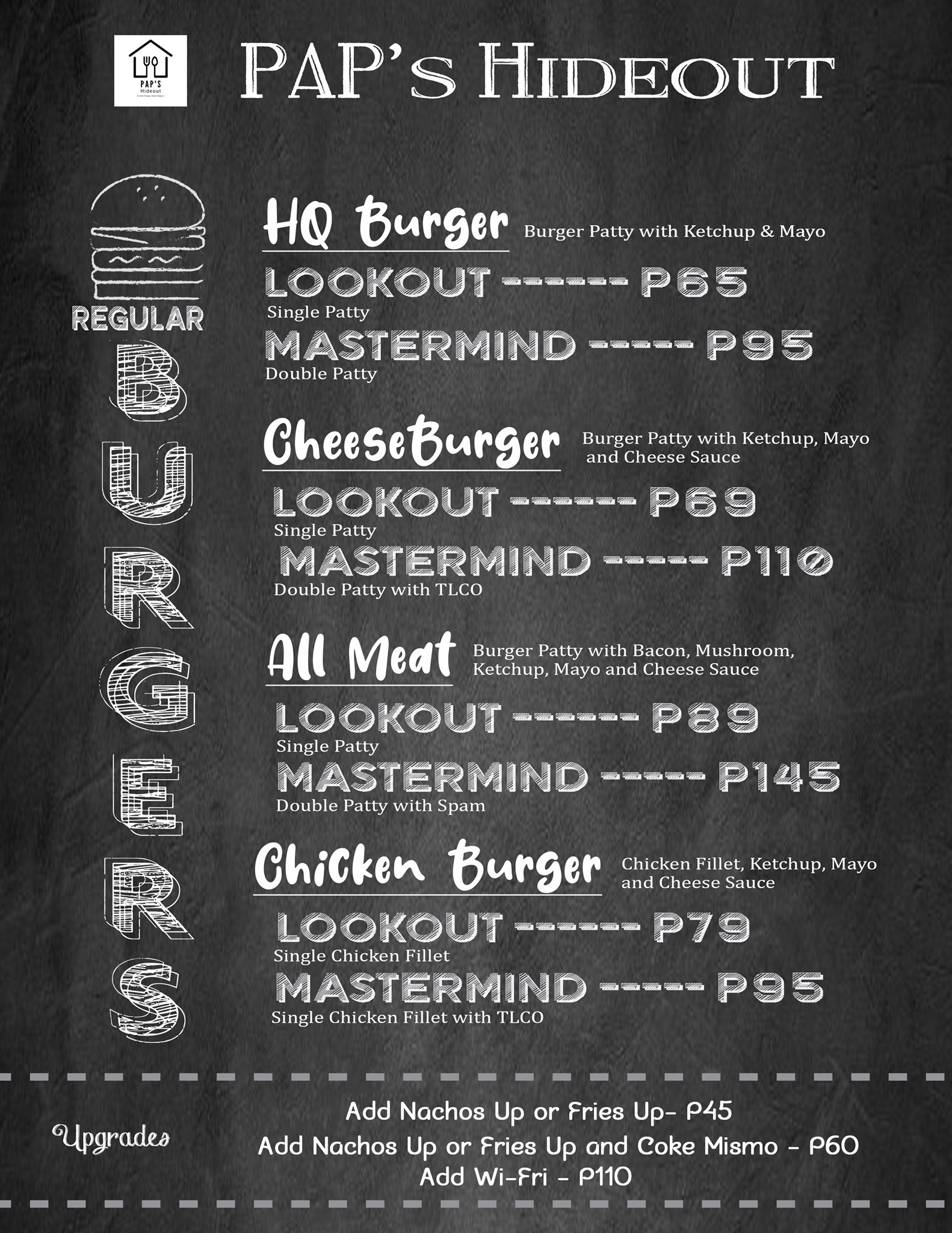 Pap's Hideout - Here is our updated menu mga paps 😊 Please... | Facebook
