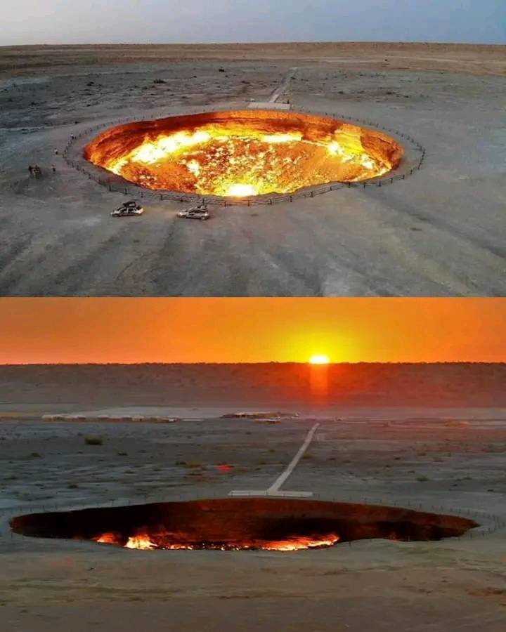地球の穴 From 1971, A 9 metre wide and 30-metre deep crater has been