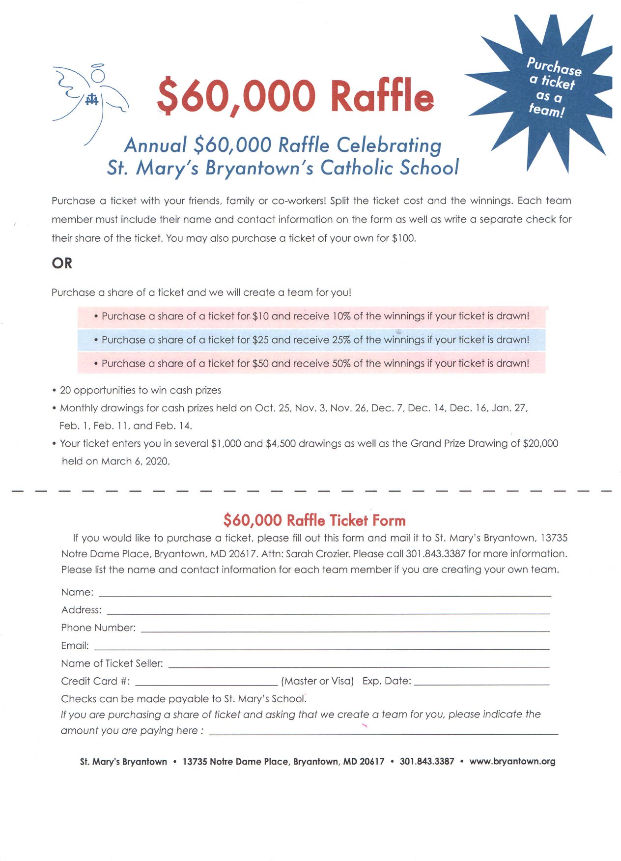 Our annual $60,000 Raffle will... - St. Mary's Bryantown