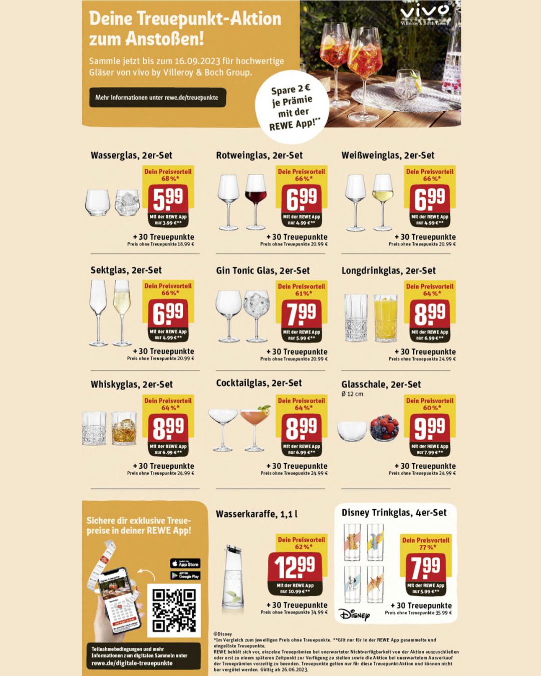 Neue Treuepunkt-Aktion! 📣🎉 Sammelt bis zum 16.09. Punkte und erhaltet hochwertige Gläser von Vivo by Villeroy & Boch Group zum stark vergünstigten Preis! 🥂✨ Es ist Zeit, Eure Sammelleidenschaft zu e