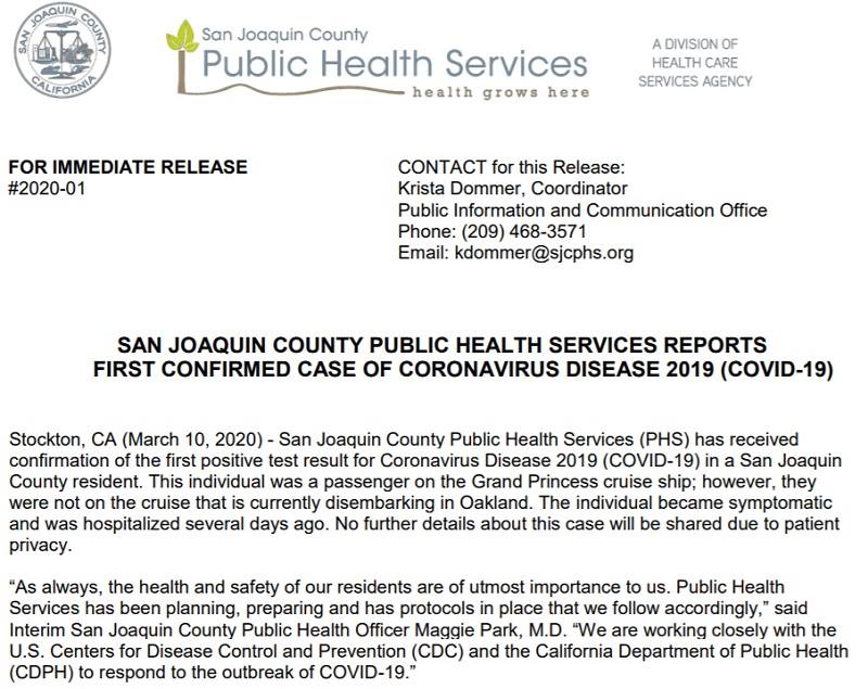 San Joaquin County Public Health... - Tracy Police Department | Facebook