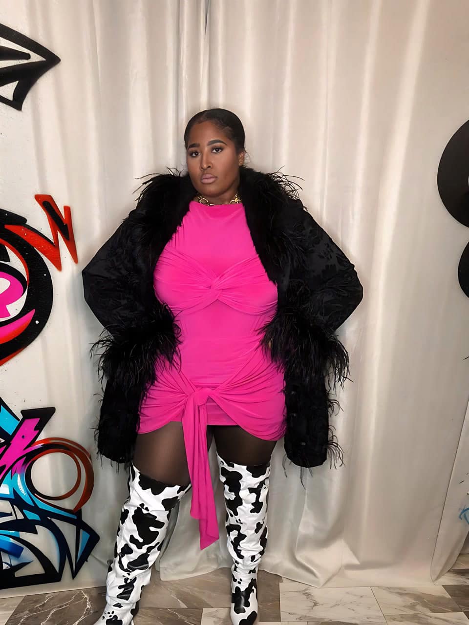 hot pink dress with black boots Hot Pink Swing Dress with Black Ankle Boots Smart Casual Outfits (2 ideas &  outfits)