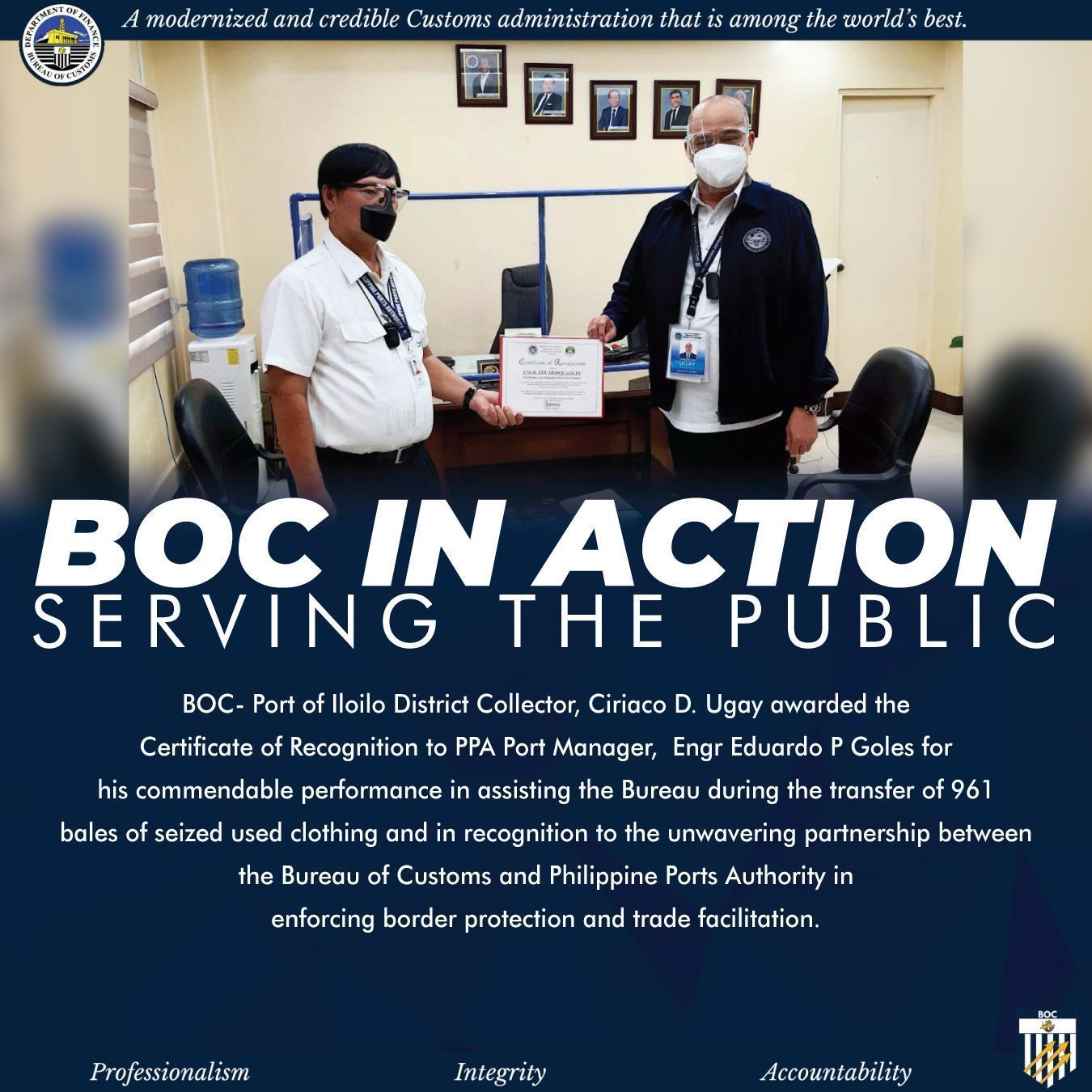 Bureau - #BOCinACTION BOC- Port of Iloilo District Collector, Ciriaco D ...