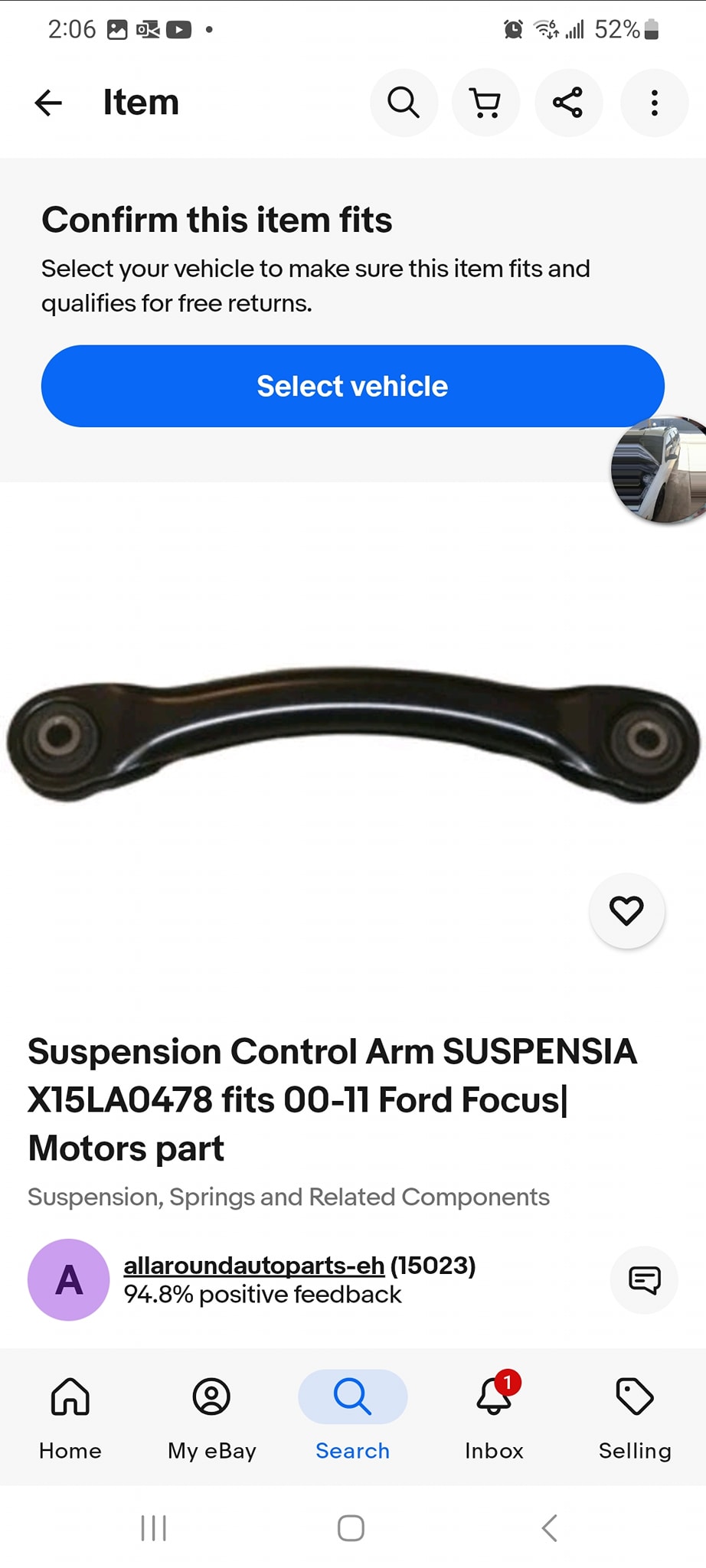 2x Front Lower Control Arms With Ball Joint For Lincoln MKC 2015-2019 L4 2.0L 2.3L – Direct Replacement, EJ7Z3078A