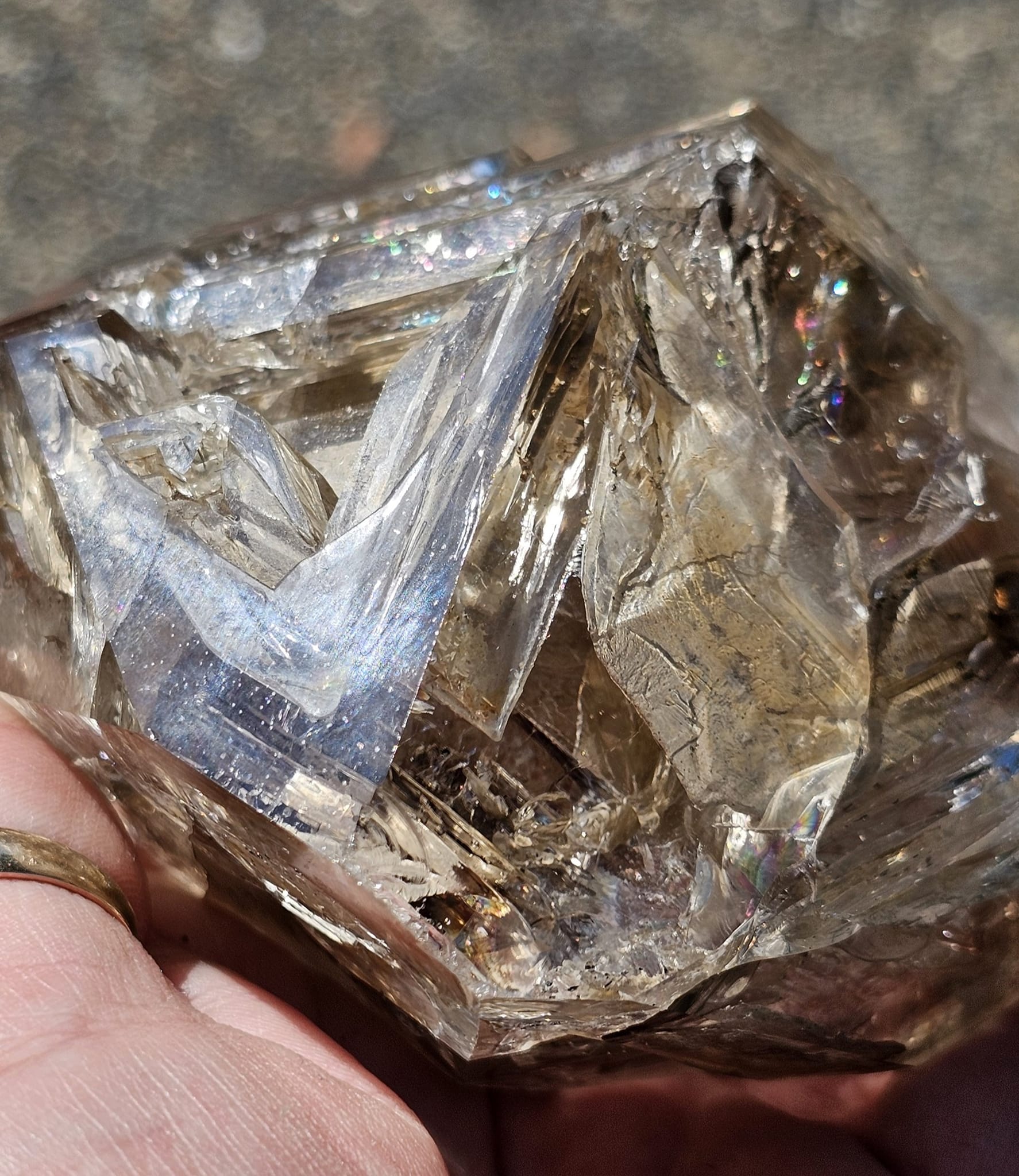 Unusual Herkimer diamond with natural triangular window
