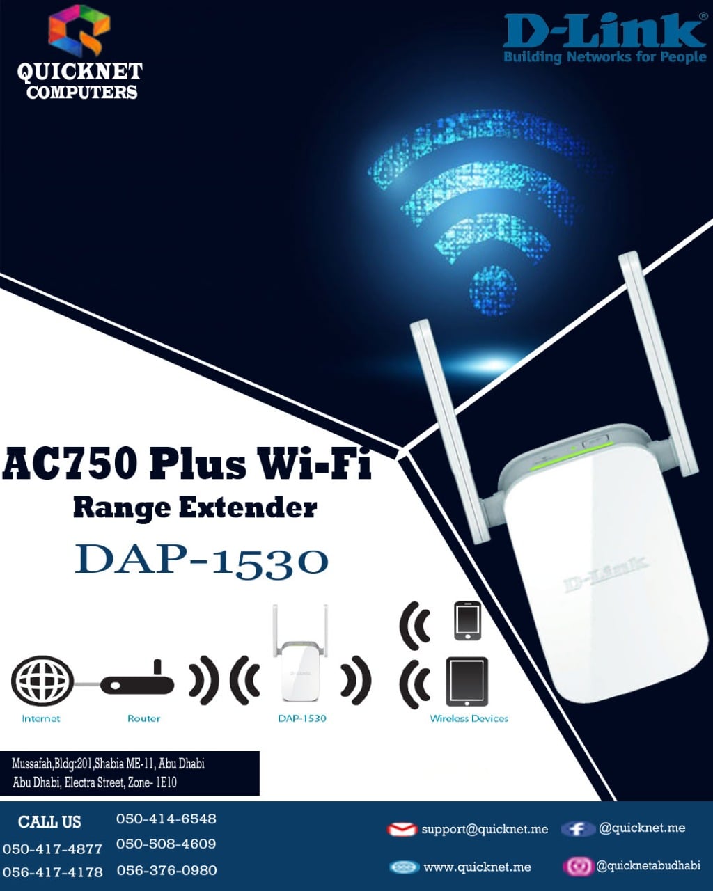 Quicknet - DAP-1530 AC750 Plus Wi-Fi Range Extender The...
