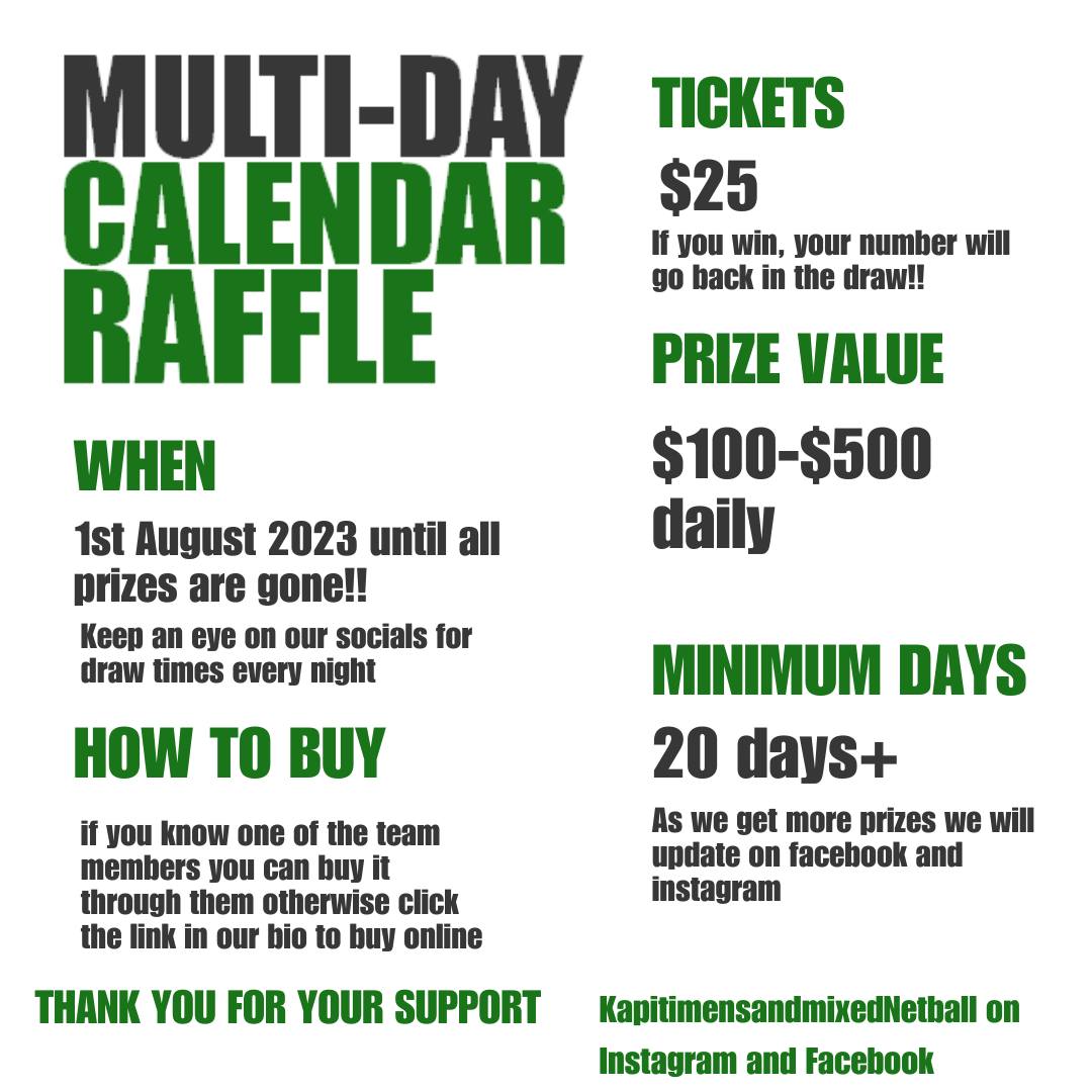 Our Biggest Fundraiser Is... - Kapiti Mens and Mixed Netball | Facebook