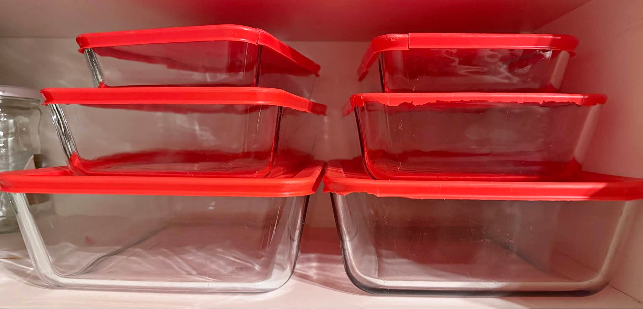 Pyrex - 6-Piece Glass Rectangular Storage Set - Storage Bins & Baskets ...