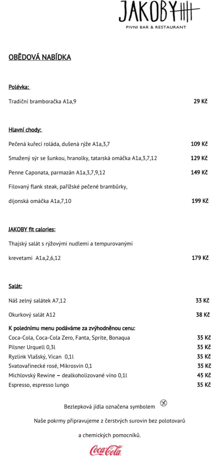 Jakoby - Jakoby menu 15.7.2020