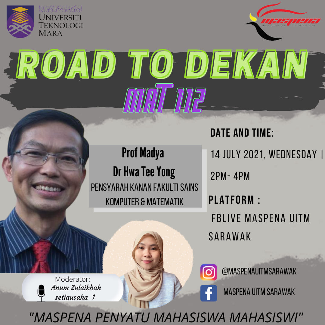 Maspena Uitm Sarawak Assalamualaikum Salam 1 Maspena Salam Uitm Dihatiku Perhatian Kepada Semua Pelajar Pelajar Diploma Pentadbiran Awam Terutamanya Bagi Pelajar Yang Mengambil Kod Subjek Mat112 Persatuan Maspena Akan Mengadakan