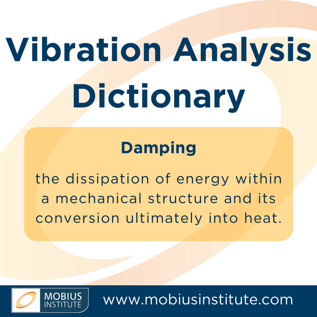 Mobius Institute What Is Damping Damping Is The Dissipation Of Energy Within A Mechanical Structure And Its Conversion Ultimately Into Heat There Are Several Different Mechanisms For Damping The Most Important
