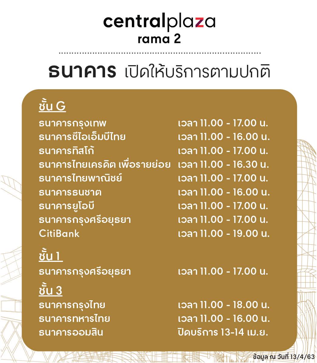 Central Rama 2 - 📣 ธนาคารที่ให้บริการ เซ็นทรัลพลาซา พระราม... | Facebook