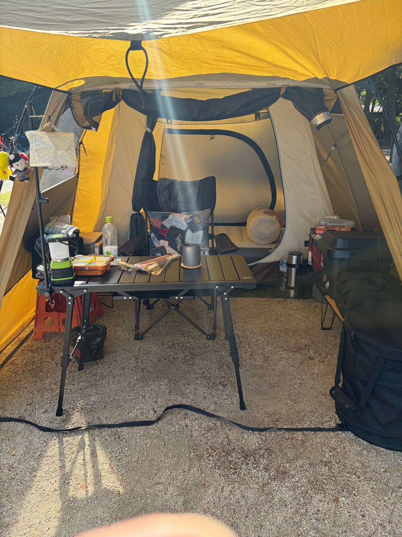 GWぶりのTenplay G-TENT-M170。幅3.5m、長さ3m、高さ1.7m。7畳間の 