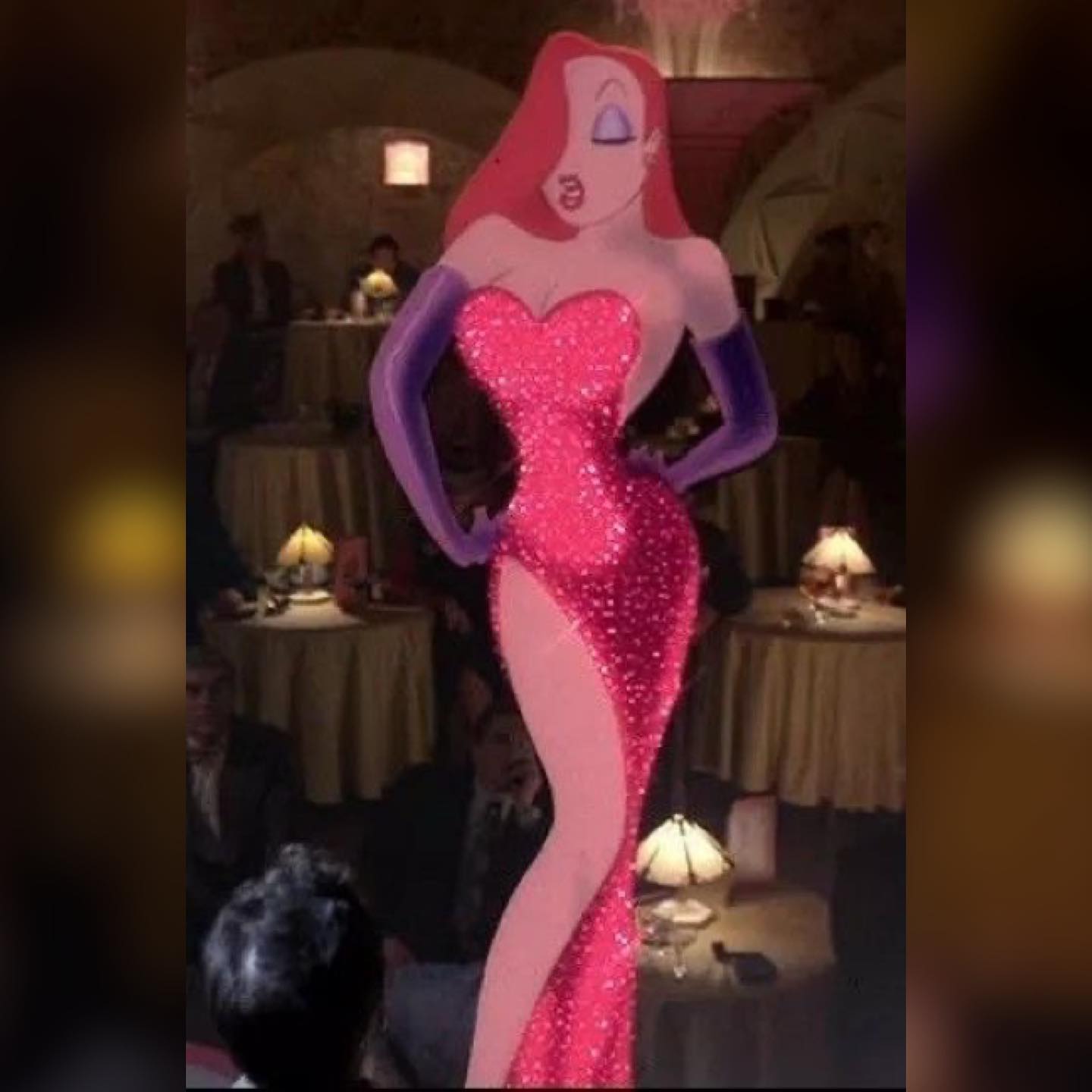 rabbit in red dress Katy Perry as Jessica Sequin High Slit Spaghetti Stra  Hoprom Channeling Jessica Rabbit's iconic glamour.