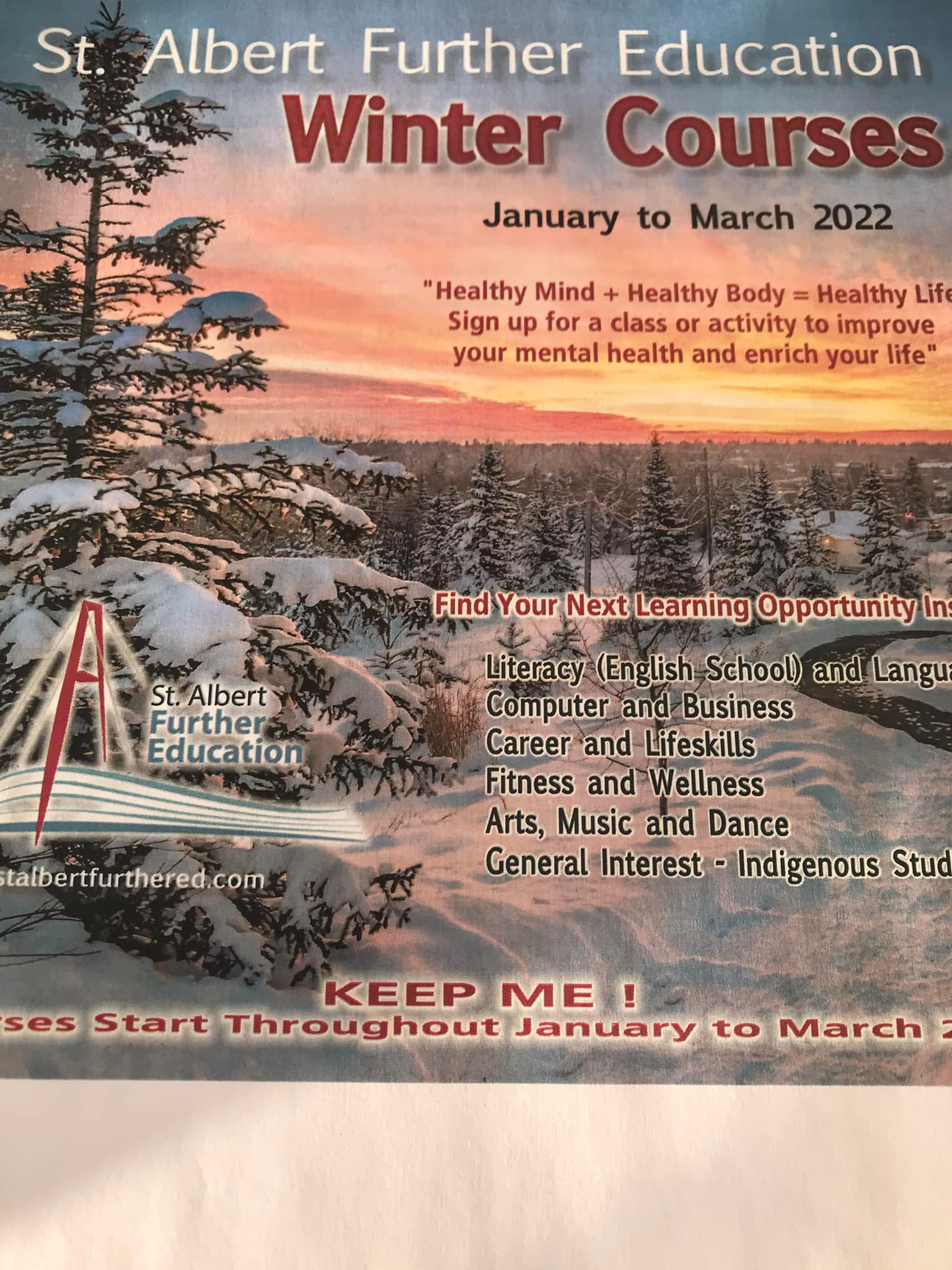 Look for our Winter Course... - St. Albert Further Education | Facebook