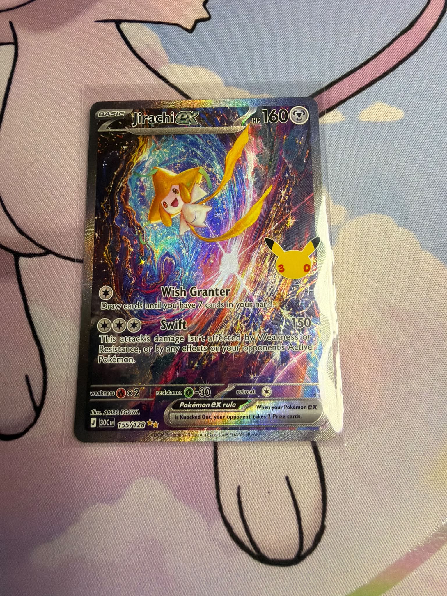 This card is just 😮‍💨 Jirachi XY Promo. Gorgeous. Playful. Cute