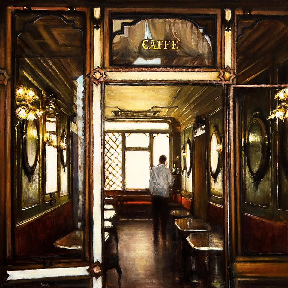 detail from “Venetian Cafe” c2018 Thomas Kinkade Studios