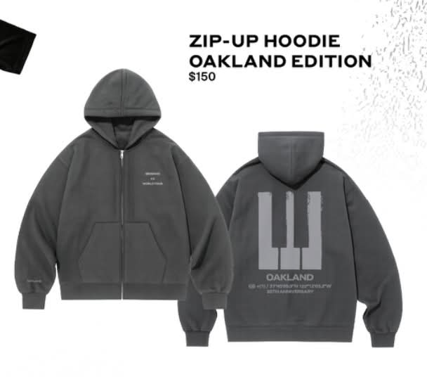 Oakland zip-up hoodie for sale, size M, Big Bang World Tour 2026