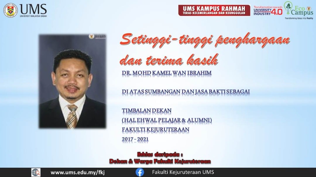Setinggi-tinggi penghargaan dan... - Fakulti Kejuruteraan UMS | Facebook