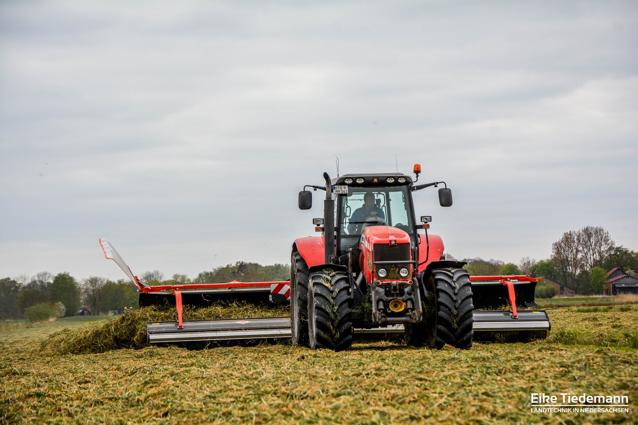 Landtechnik - MMV Agrar schwadet Ackergras mit einem Massey Ferguson ...