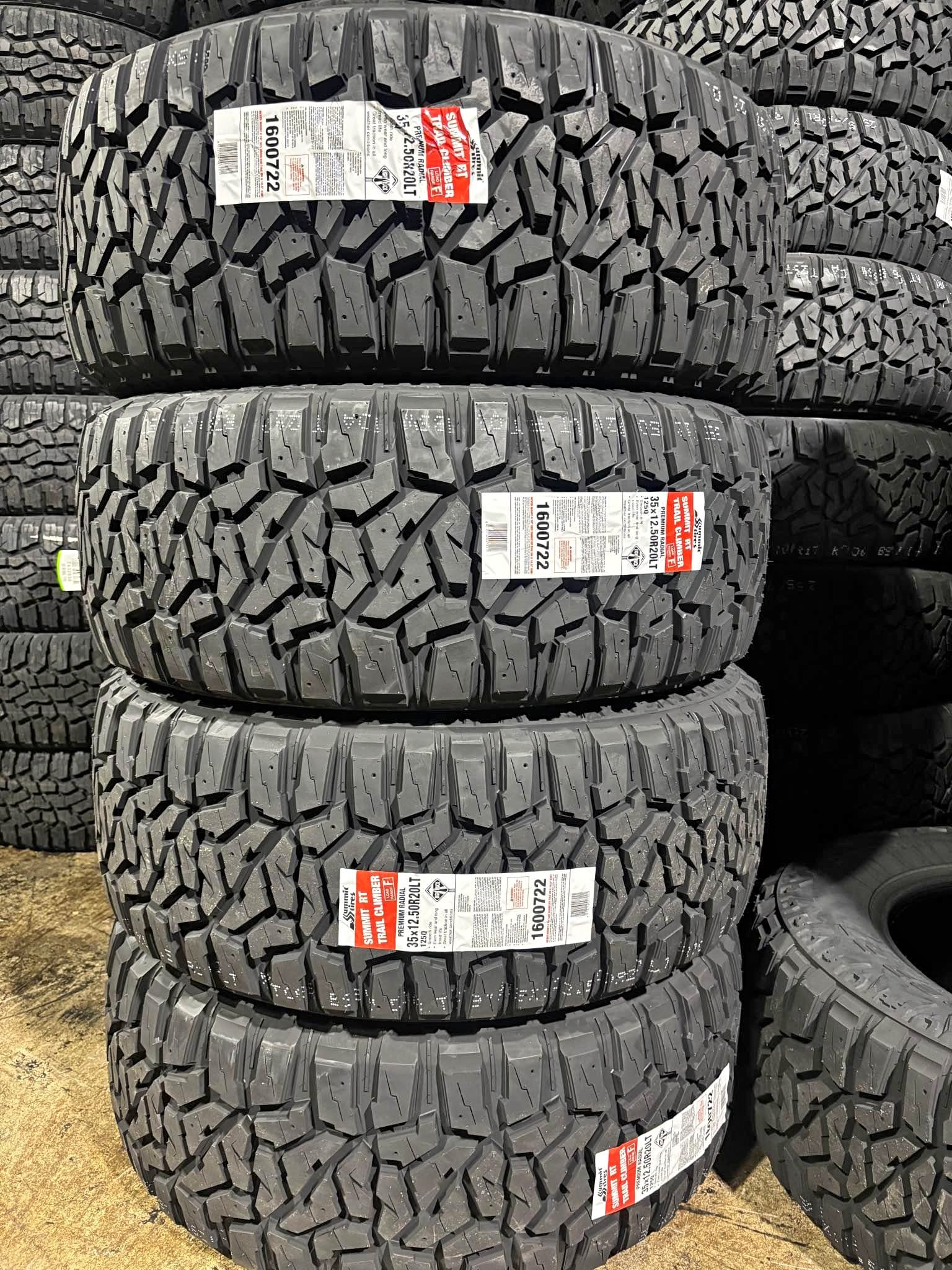 SET (4) 35x12.50x20 SUMMIT RT 12 ply load range F - Car Wheels, Tires ...
