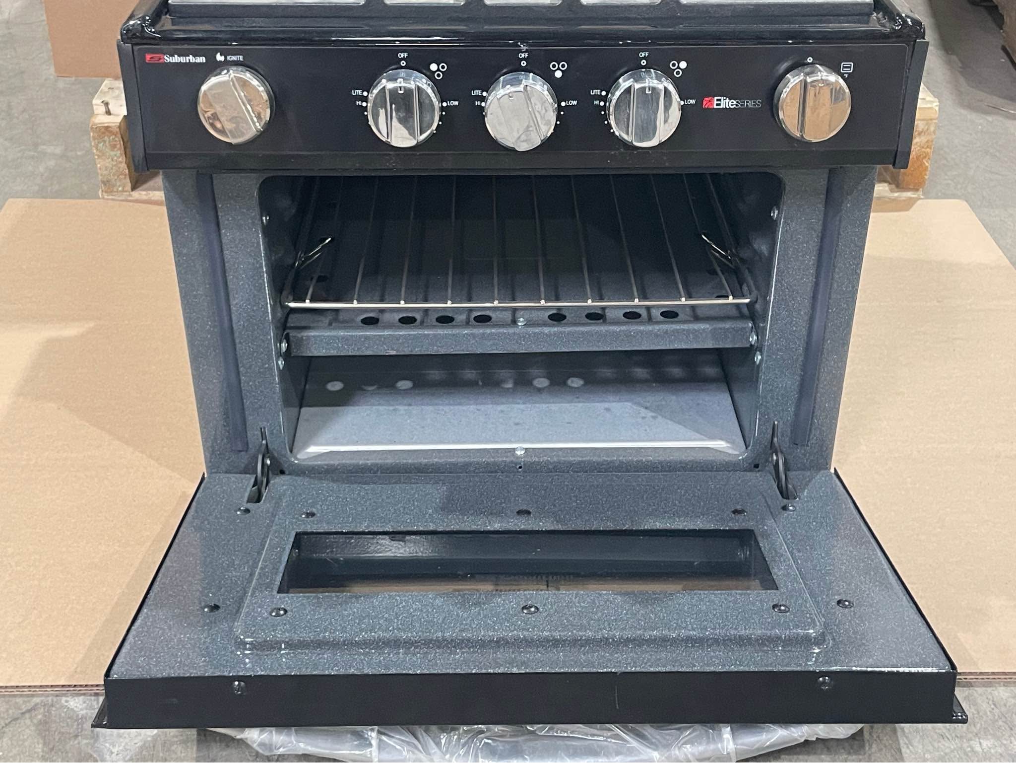 Suburban Elite 3621A RV stove, range black/silver, 3 burner - New ...