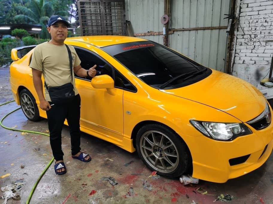 Brilliant Yellow Honda Fd Qalisya Store Painting Shop Facebook