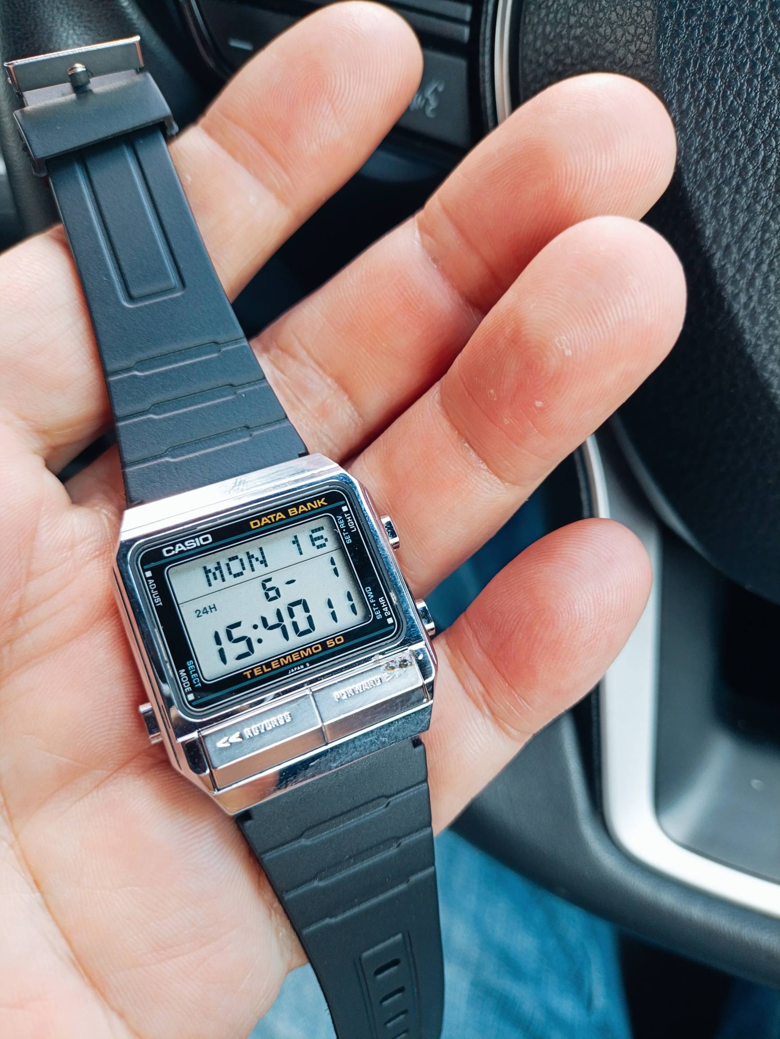 Vintage Casio DB-500 watch with original factory sticker