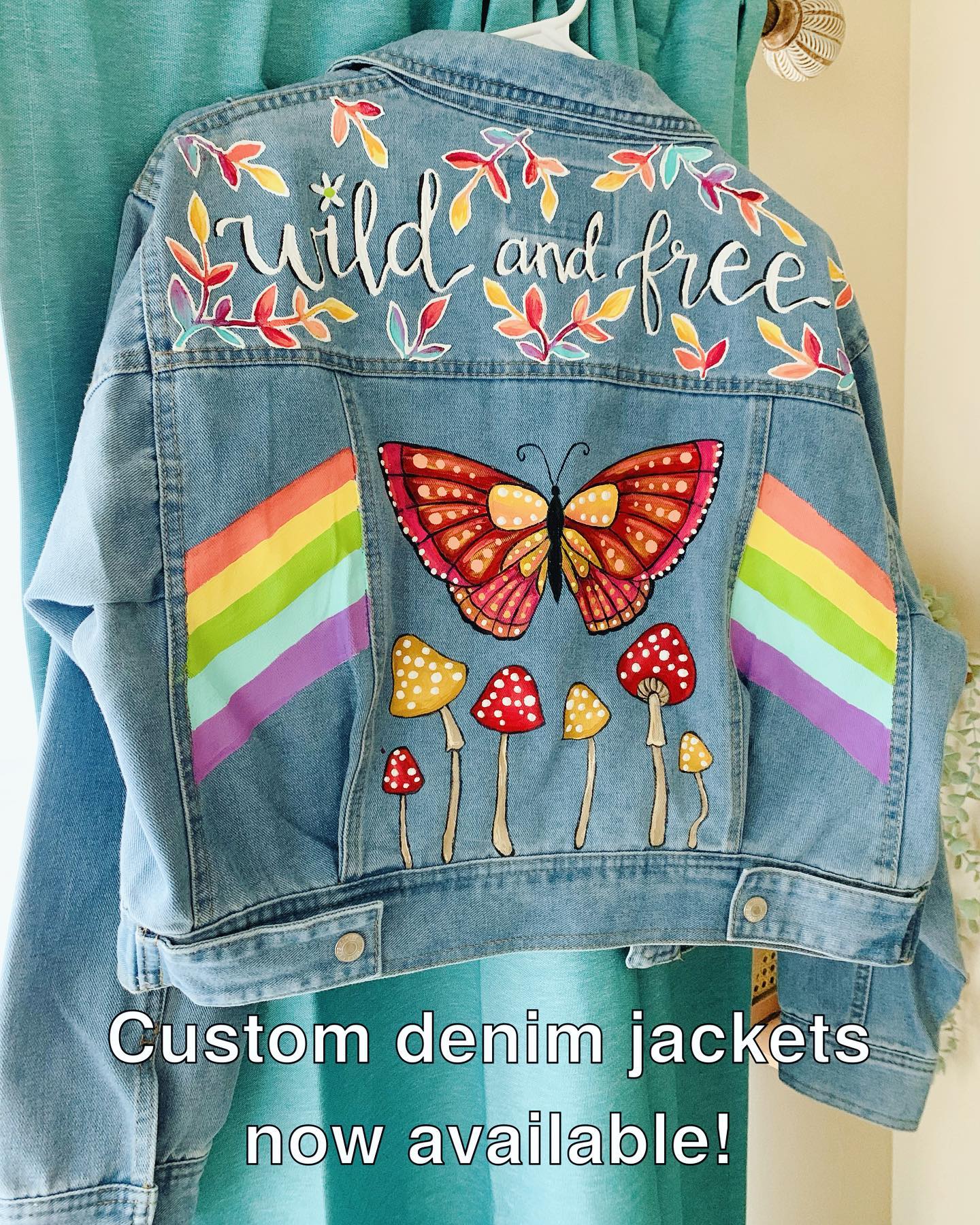 Denim jacket with a London inspired design ?? Hand painted with 