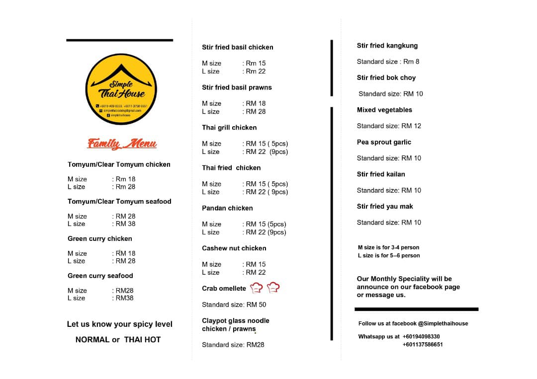 Here is our menu 🎉🎉 @simplethaihouse... - Simple Thai House