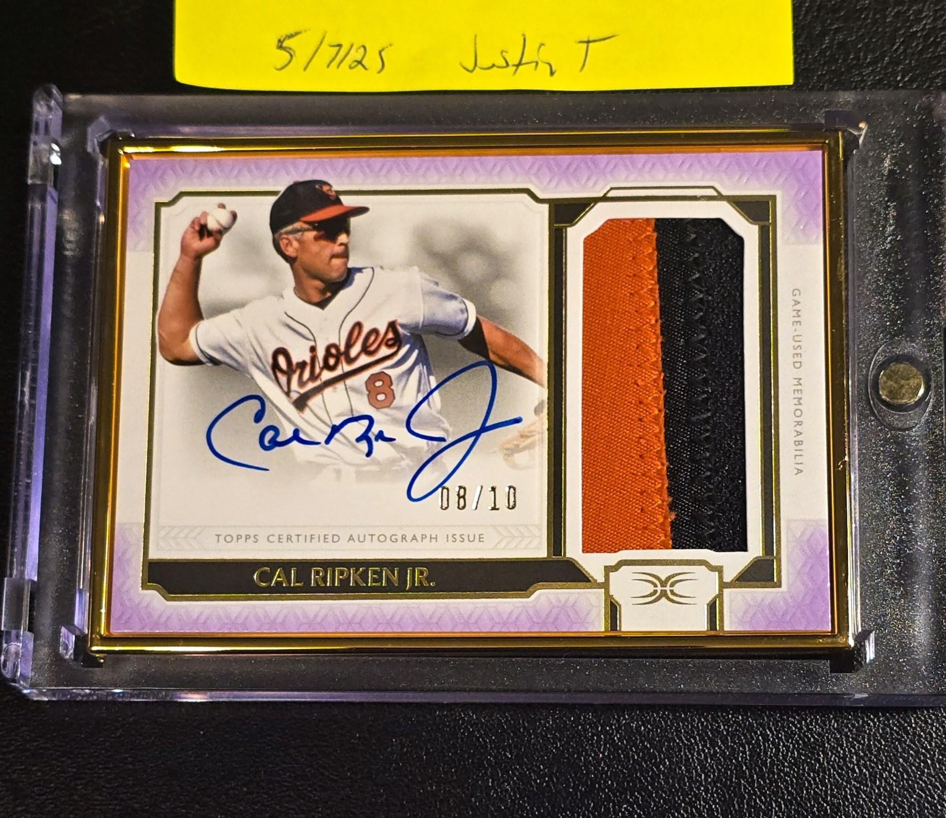 Topps Definitive Collection Cal Ripken Jr. Patch Auto