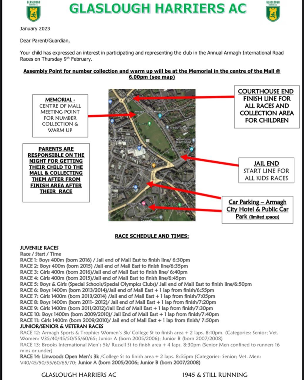 Important information for any of... - Glaslough Harriers Ac