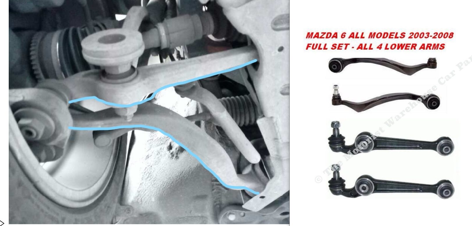 Control Arm For 2000-02 Hyundai Accent 1.5L L4 Rear Driver Side Lower