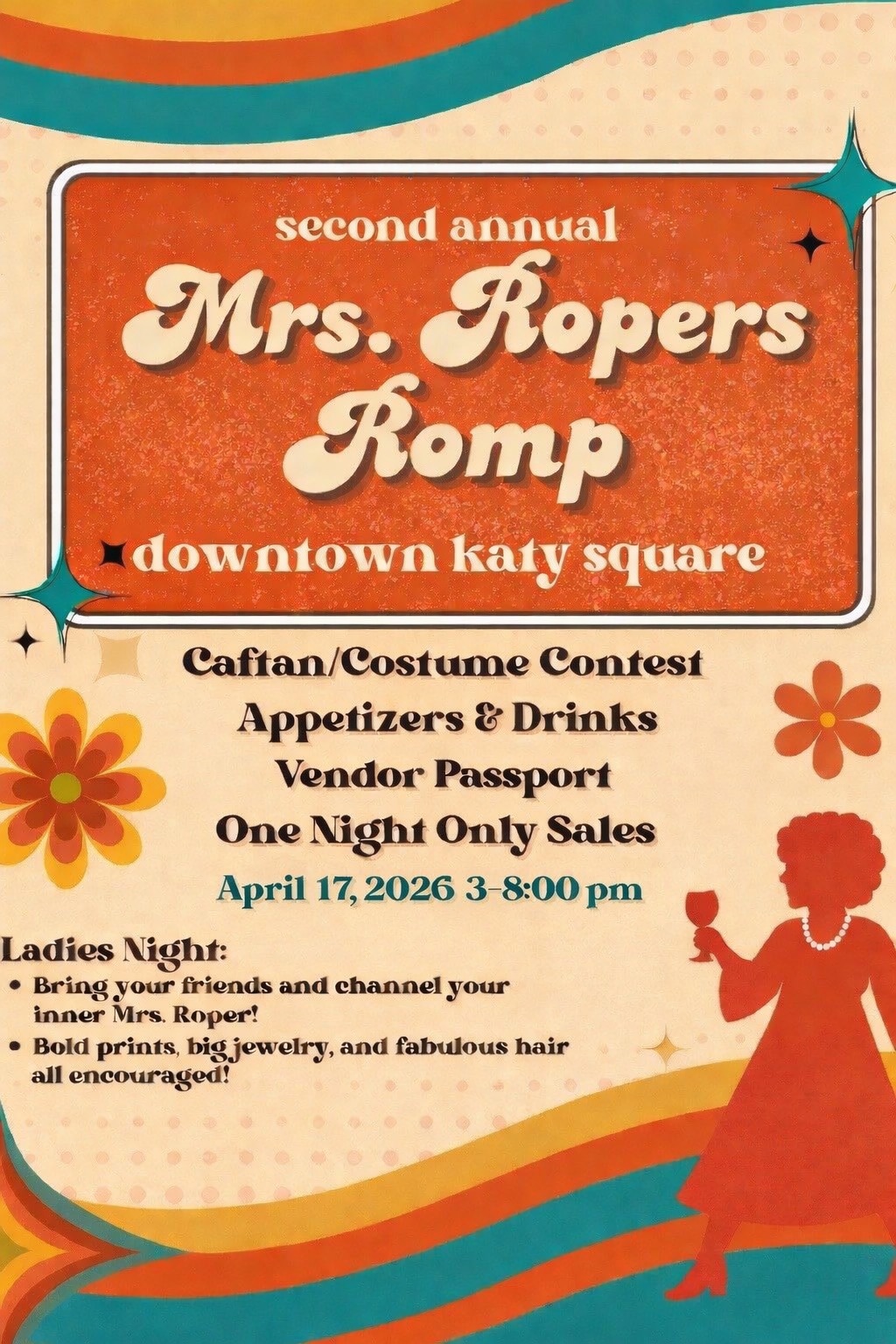Mrs Ropers Romp in Downtown Old Katy! On the square!