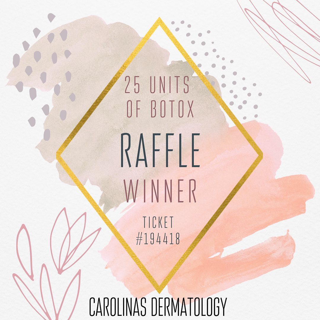 🥳 RAFFLE WINNER... - Carolinas Dermatology & Plastic Surgery