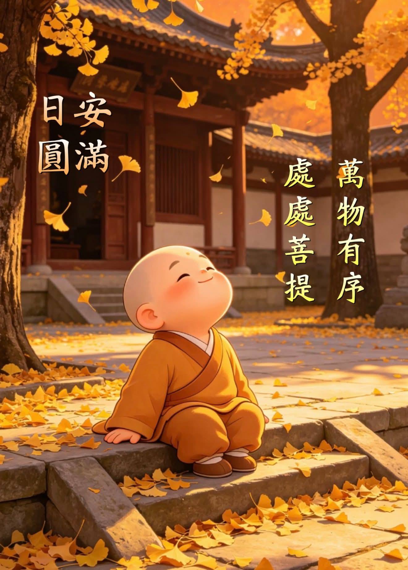 小沙弥道早安吉祥如意~平安快乐
