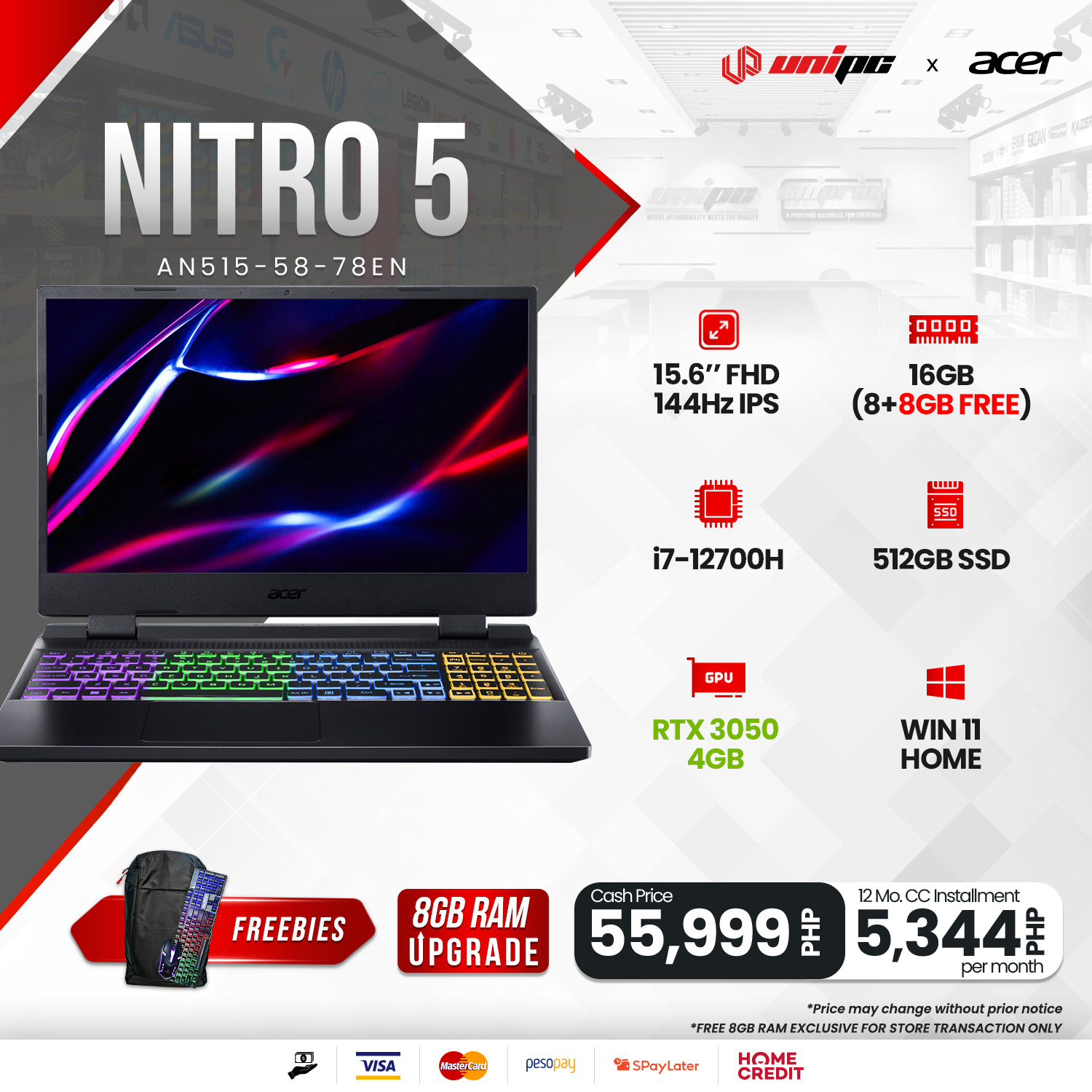 UniPC Cebu - The beefy i7 12th Gen from this gaming laptop... | Facebook