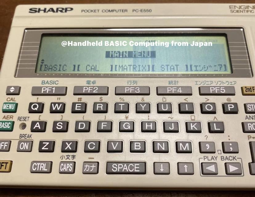 Sharp PC-E550 pocket computer and scientific calculator features