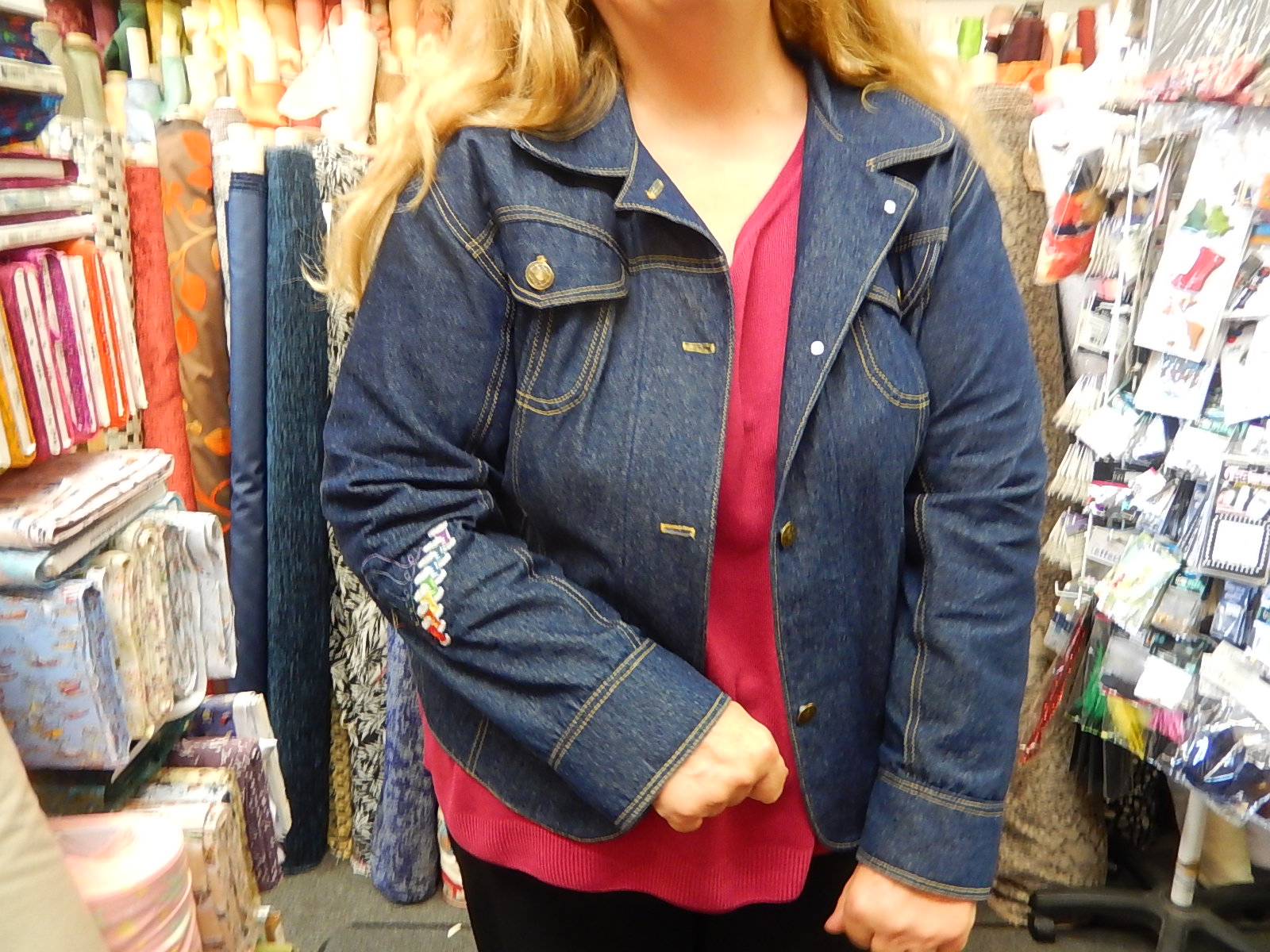 Denim overshirt jacket with T-Lock top handle