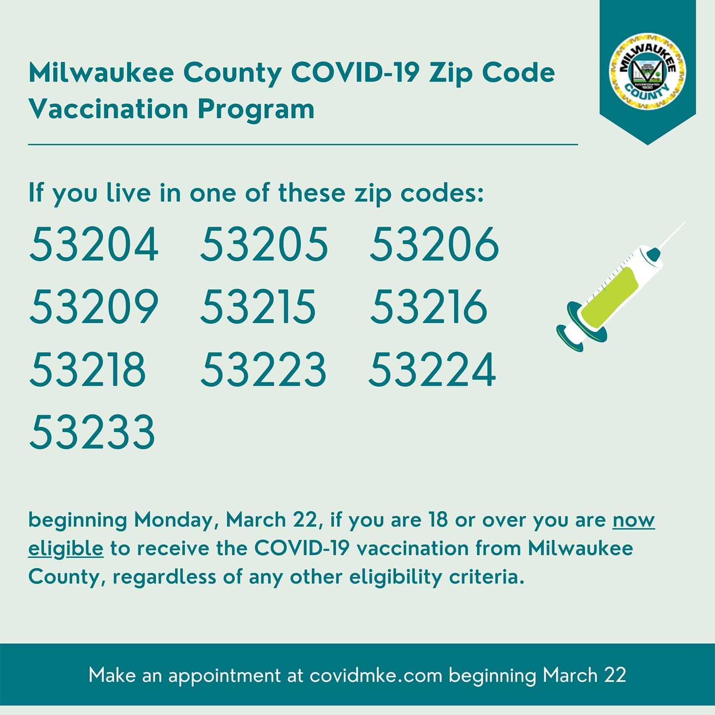 County - Important Update: Starting this Monday, everyone 18 and older ...