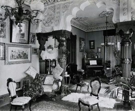 Victorian home parlors for middle-class and upper-class