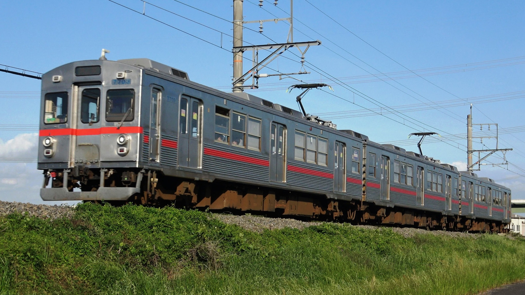 養老鉄道7700系(元東急7700系) TQ03編成 1651ﾚ 桑名発大垣行きです